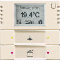 Busch-Jaeger Bedienelement 2/4-fach mit RTR, elfenbein weiß 6128/28-82