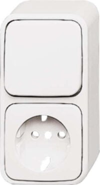 Busch-Jaeger Wechsel/Schuko-Steckdose kombiniert reinweiß 2601/6/2300EAPW500