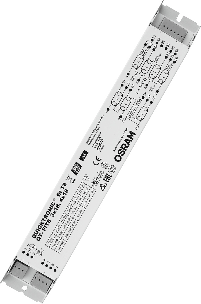 Osram QT-FIT8 3x18W,4x18W 220-240V UNV1 280x40x28 QUICKTRONIC Vorschaltgerät