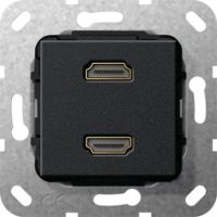 Gira HDMI 2fach Kabelpeitsche schwarz matt 567210