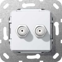 Gira UP Tragring 2fach SAT F-Buchse reinweiß 565103