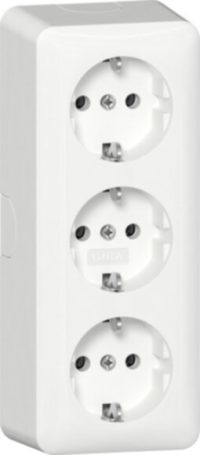 GIRA 478913 SCHUKO-Dreifachsteckdose AP m.Montageplatte Reinweiß