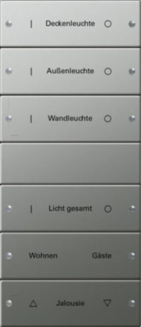 Gira Wippenset 6-fach beschr. Sys 55 eds 2136602