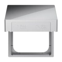 Busch-Jaeger Rahmen 1-fach grau glänzend Klappdeckel Kunststoff 2518-WD-803