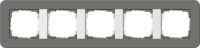 Gira Abdeckrahmen 5fach Dklgrau/Reinweiß 0215413