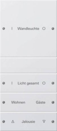 Gira Wippenset 4-fach beschr. Sys 55 reinweiß 220403