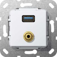 Gira UP Tragring USB A Klinke reinweiß 568703