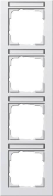 Gira Abdeckrahmen 4fach reinweiß senkrecht,bruchsi. 111429