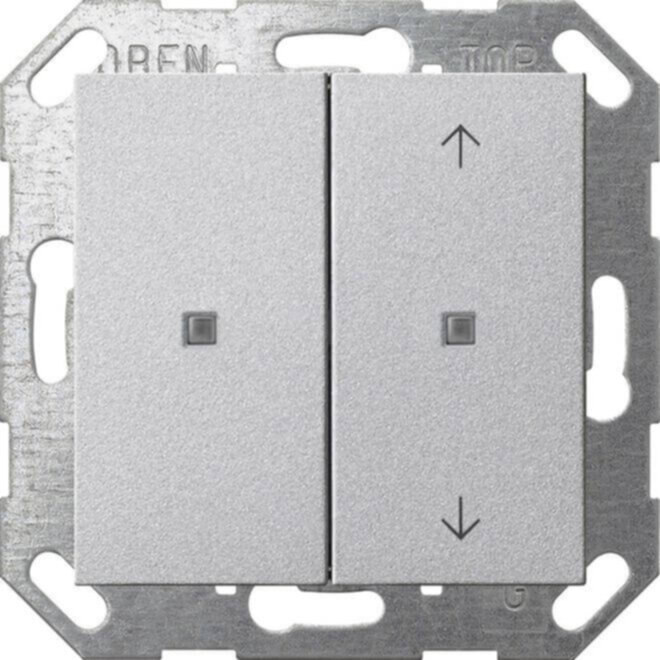 Gira Gira KNX Taster Wippe 2fach Alu unbedruckt/Pfeile 517526