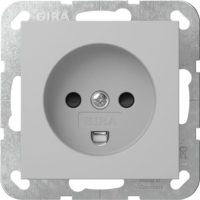 GIRA 4422015 Steckdose Dänisch m.Shutter System 55 Grau matt (lackiert)