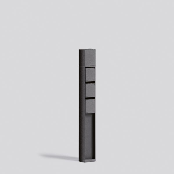 BEGA Steckdosensäule Metall graphit IP44 71098 3Steckd 700x110x75mm