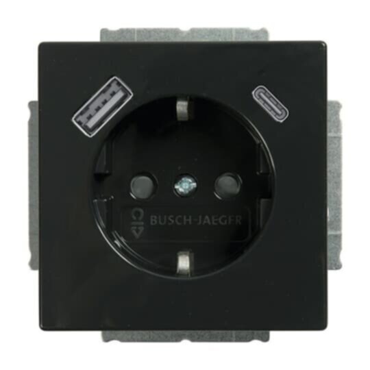 Busch-Jaeger Busch-Jaeger Steckdose 1-fach swgr 1USB-A Unterputz 20 EUCB2USBAC-81 1USB-C Schutzkontakt IP20