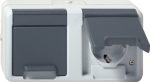 Gira Steckdose 2-fach waager. AP Grau 478130 – Bild 2