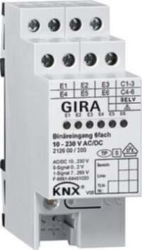 Gira Binäreingang 6-fach für KNX 10-230V AC/DC, 212600