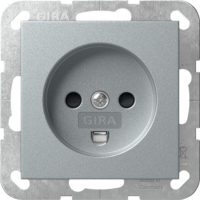 GIRA 442226 Steckdose Dänisch m.Shutter System 55 Farbe Alu