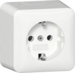 Gira 444013 SCHUKO-Steckdose Aufputz mit Montageplatte Reinweiß