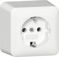 Bild vom Produkt: GIRA 444013 SCHUKO-Steckdose AP m.Montageplatte Reinweiß