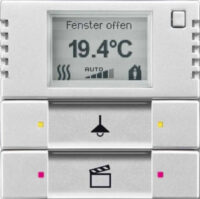 Busch-Jaeger Bedienelement 2/4-fach mit RTR, alu silber 6128/28-83