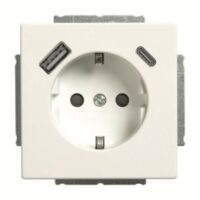 Busch-Jaeger Steckdose 1-fach studioweiß matt Unterputz 20 EUCB2USBAC-44M 1USB-A 1USB-C IP20