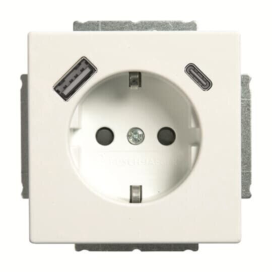 Busch-Jaeger Busch-Jaeger Steckdose 1-fach studioweiß matt Unterputz 20 EUCB2USBAC-44M 1USB-A 1USB-C IP20