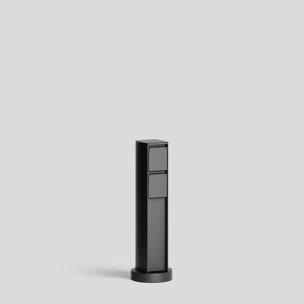 BEGA Steckdosensäule Metall graphit IP44 71254 1Steckd Schalter 550x165x130mm