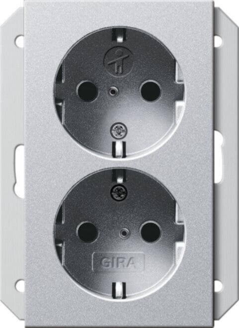 Gira Gira Steckdose SCHUKO 2-fach Dose alu 273526