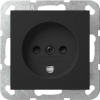 GIRA 4422005 Steckdose Dänisch m.Shutter System 55 Schwarz matt (lackiert)