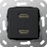 Gira HDMI 2fach Gender Changer schwarz matt 567110