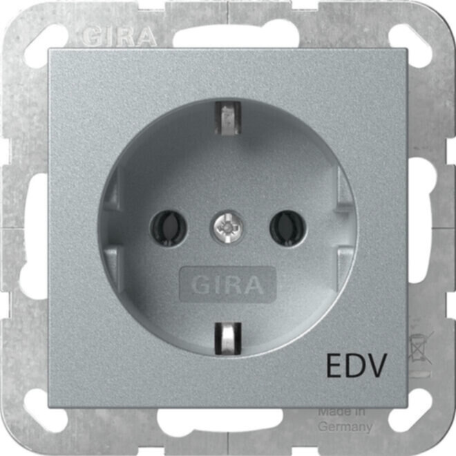 Gira Gira Steckdose Aufdruck EDV Aluminium 445826