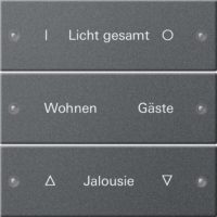 GIRA 220328 Wippenset 3fach beschreibbar System 55 Anthrazit (lackiert)