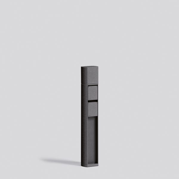 BEGA Steckdosensäule Metall graphit IP44 71097 2Steckd 600x110x75mm