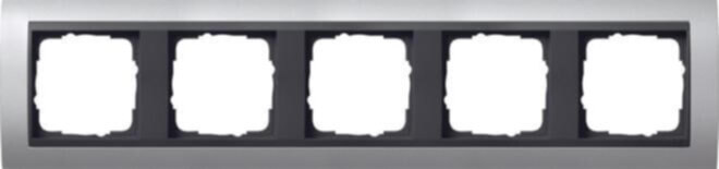 Gira Gira Abdeckrahmen 5fach alu f.anth.ZL,bruchsich. 021506