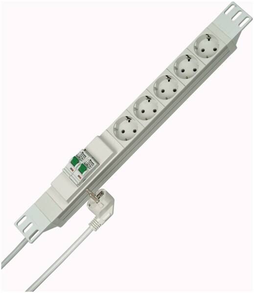 Kopp Kopp 931504015 Schuko-Steckdose 5-fach PROFIvers.19Z mit Schalt.45° CEE7/III