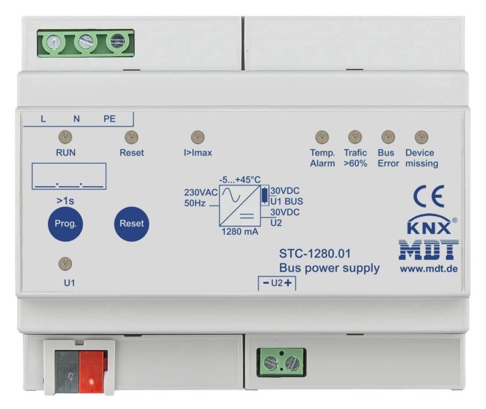 MDT Technologies Busspannungsversorgung STC 6TE, REG, 1280mA STC-1280.01 – Bild 1