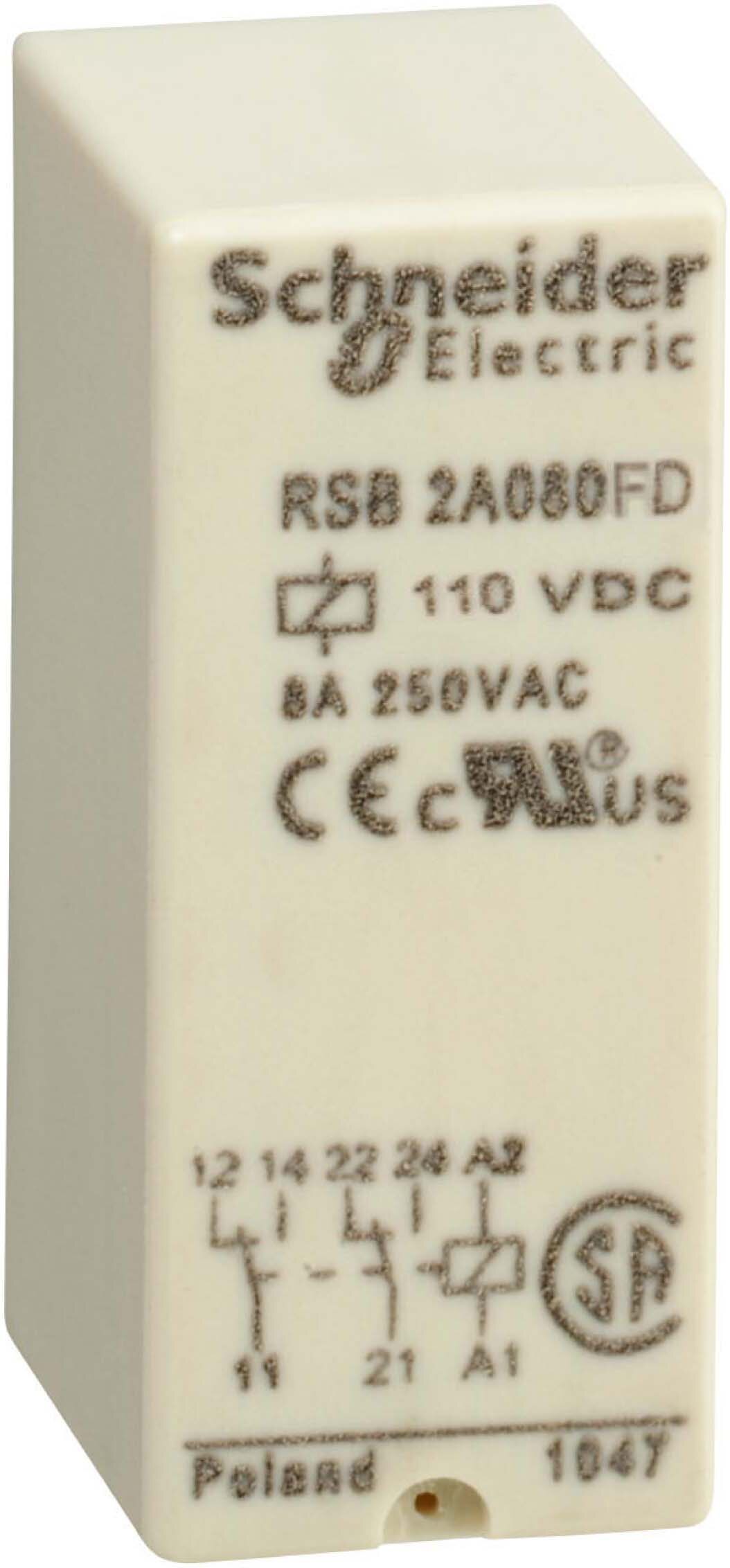 Schneider Schneider RSB2A080FD Schnittstellen- relais 110VDC 2OC