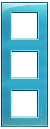 BTicino LNA4802M3AD LivingLight Abdeckrahmen 3-fach 2+2+2M Blau