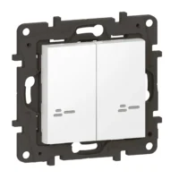 Legrand 863608 Niloe Step with Netatmo Wandsender Licht 2-Fach Ultraweiß
