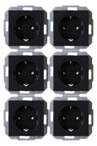 Kopp 943050058 ATHENIS-Profi-Pack:6x Schutzkontakt-Steckdosen, erhöhter Berühr
