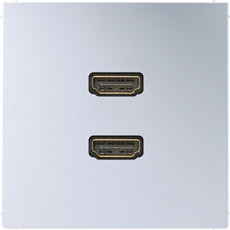 Jung Jung Multimedia-Anschluss alu 2 x HDMI mit Tragring MA AL 1133