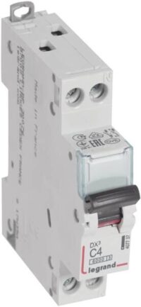Legrand 407737 DX3 LS-Schalter C 4A 1-polig+N 6kA 230VAC 1TE