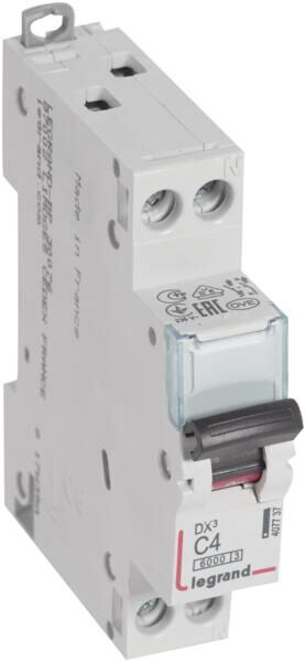 Legrand 407737 DX3 LS-Schalter C 4A 1-polig+N 6kA 230VAC 1TE