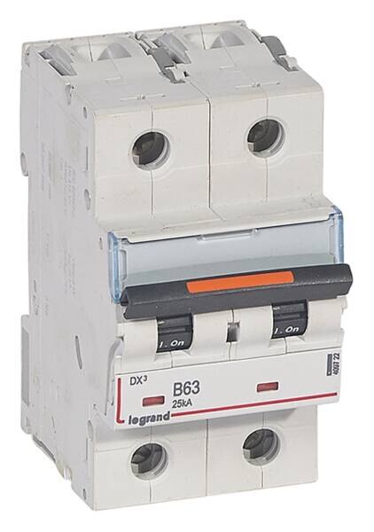 Legrand Legrand 409722 DX3 LS-Schalter B 63A 2-polig 25kA 400VAC 3TE