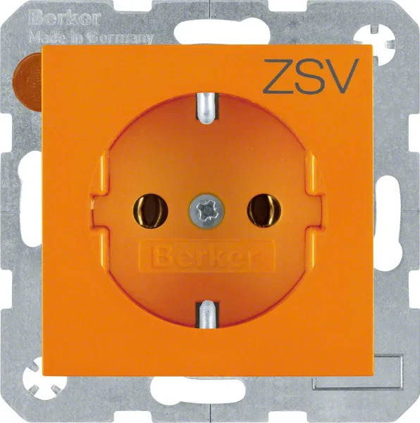 Berker Berker SCHUKO-Steckdose or/gl mit Aufdruck 47438907
