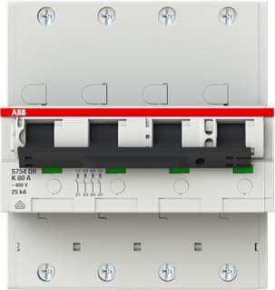 ABB ABB Stotz S&J Hauptlastschalter 25kA,80A,4P S754DR-K80