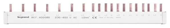 Legrand A00080 Stiftkammschiene Kombi 13TE 10qmm 3-phasig+N 1Fi 1LS 3-polig 6LS 1+N