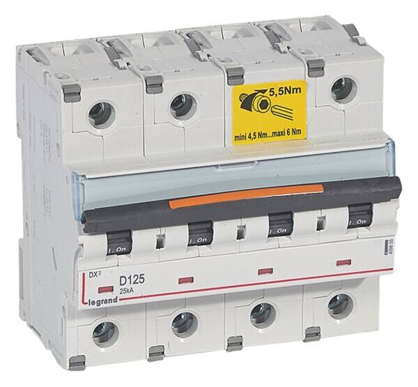 Legrand Legrand 409855 DX3 LS-Schalter D 125A 4-polig 25kA 400VAC 6TE