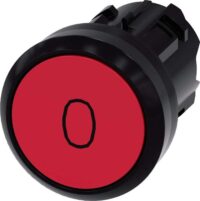 Siemens 3SU1000-0AB20-0AD0 Drucktaster 22mm rund Ku. rot-O Druckknopf flach