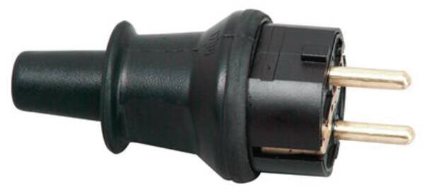 Kopp Kopp 173016008 Schutzkontaktstecker SEBS IP44 Norm CEE 7/VII 3x1,5qmm 16A 250V schwarz