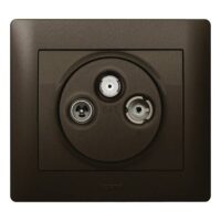 Legrand 771273 Abdeckung Antennen- Steckdose. 3Loch TV-R-SAT Galea dark bronze