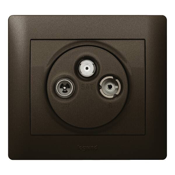 Legrand Legrand 771273 Abdeckung Antennen- Steckdose. 3Loch TV-R-SAT Galea dark bronze